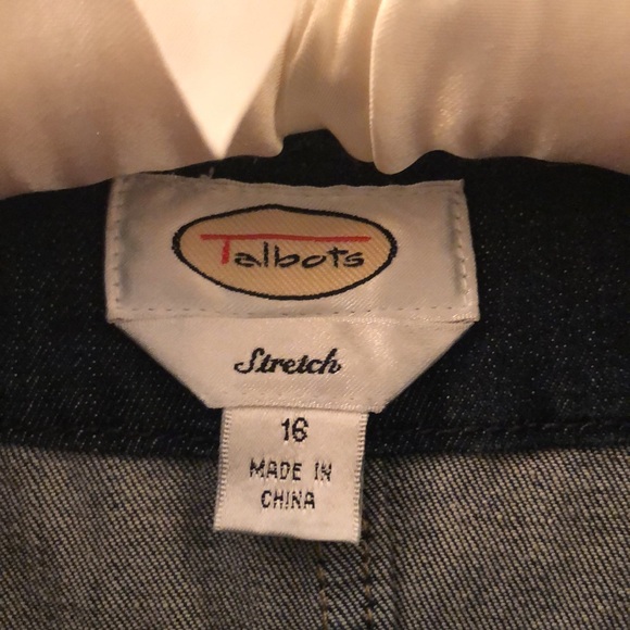 Talbots dark blue stretch denim bolero with pretty detailed stitching size 16 - Picture 4 of 4